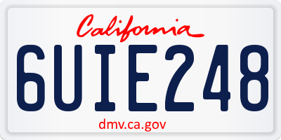 CA license plate 6UIE248
