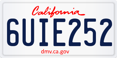 CA license plate 6UIE252