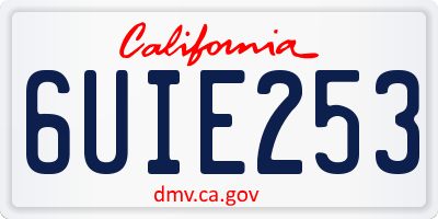 CA license plate 6UIE253