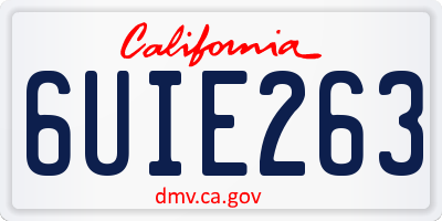CA license plate 6UIE263