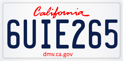CA license plate 6UIE265