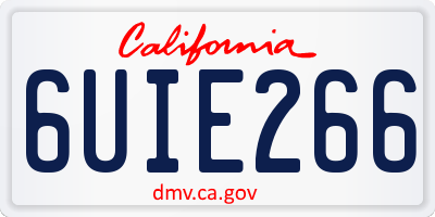 CA license plate 6UIE266