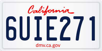 CA license plate 6UIE271
