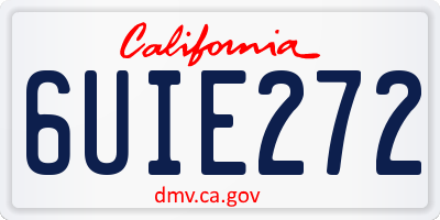 CA license plate 6UIE272