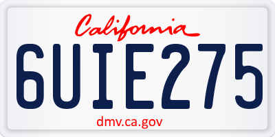 CA license plate 6UIE275