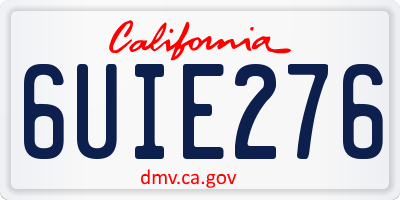CA license plate 6UIE276