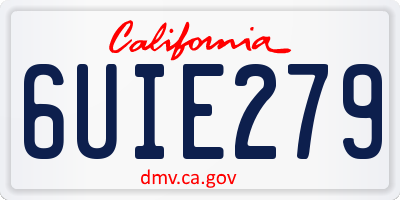 CA license plate 6UIE279