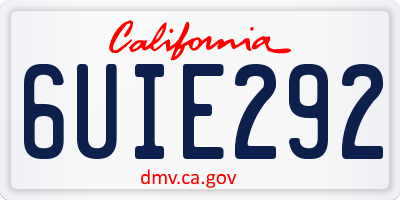 CA license plate 6UIE292