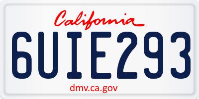 CA license plate 6UIE293