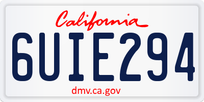 CA license plate 6UIE294