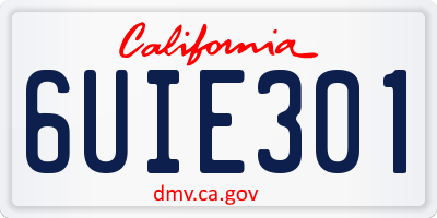 CA license plate 6UIE301