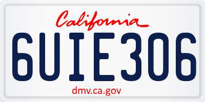CA license plate 6UIE306