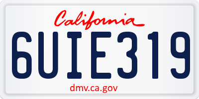CA license plate 6UIE319