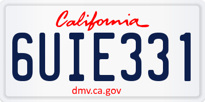 CA license plate 6UIE331