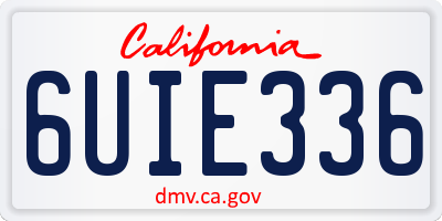 CA license plate 6UIE336