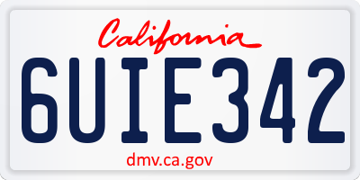 CA license plate 6UIE342