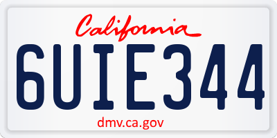 CA license plate 6UIE344