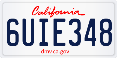 CA license plate 6UIE348