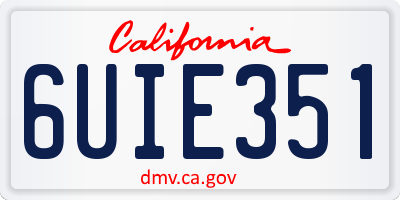 CA license plate 6UIE351