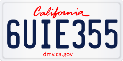 CA license plate 6UIE355