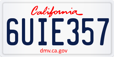 CA license plate 6UIE357