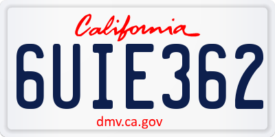 CA license plate 6UIE362