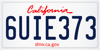 CA license plate 6UIE373
