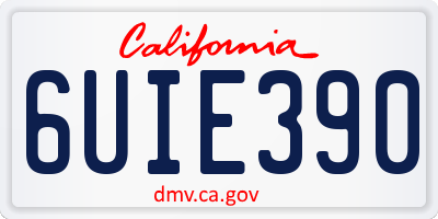 CA license plate 6UIE390