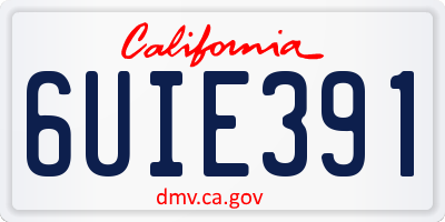 CA license plate 6UIE391