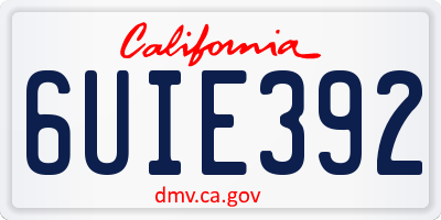 CA license plate 6UIE392