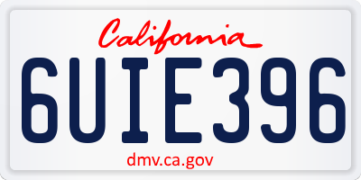 CA license plate 6UIE396