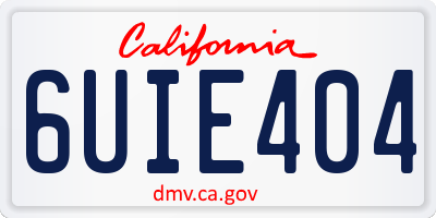 CA license plate 6UIE404