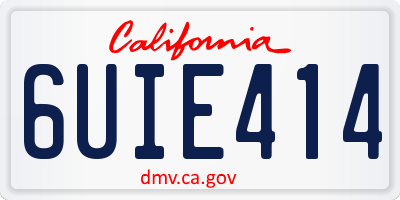 CA license plate 6UIE414