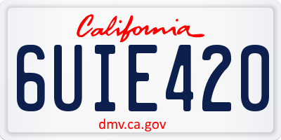 CA license plate 6UIE420