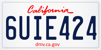 CA license plate 6UIE424