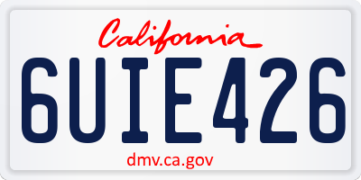 CA license plate 6UIE426