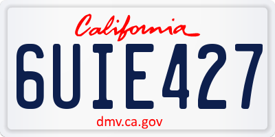 CA license plate 6UIE427