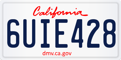 CA license plate 6UIE428
