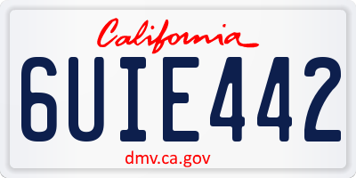 CA license plate 6UIE442
