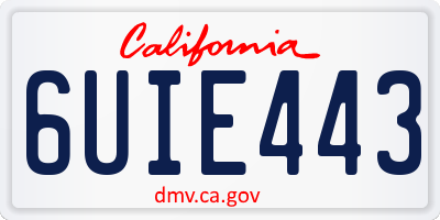 CA license plate 6UIE443