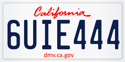 CA license plate 6UIE444