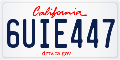 CA license plate 6UIE447