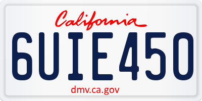CA license plate 6UIE450