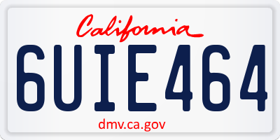CA license plate 6UIE464