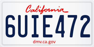 CA license plate 6UIE472