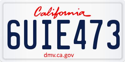 CA license plate 6UIE473