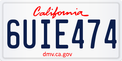 CA license plate 6UIE474