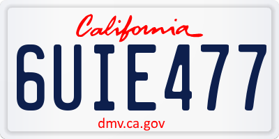 CA license plate 6UIE477