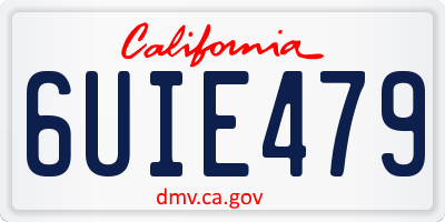 CA license plate 6UIE479