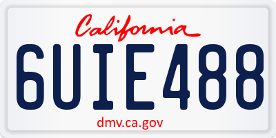 CA license plate 6UIE488